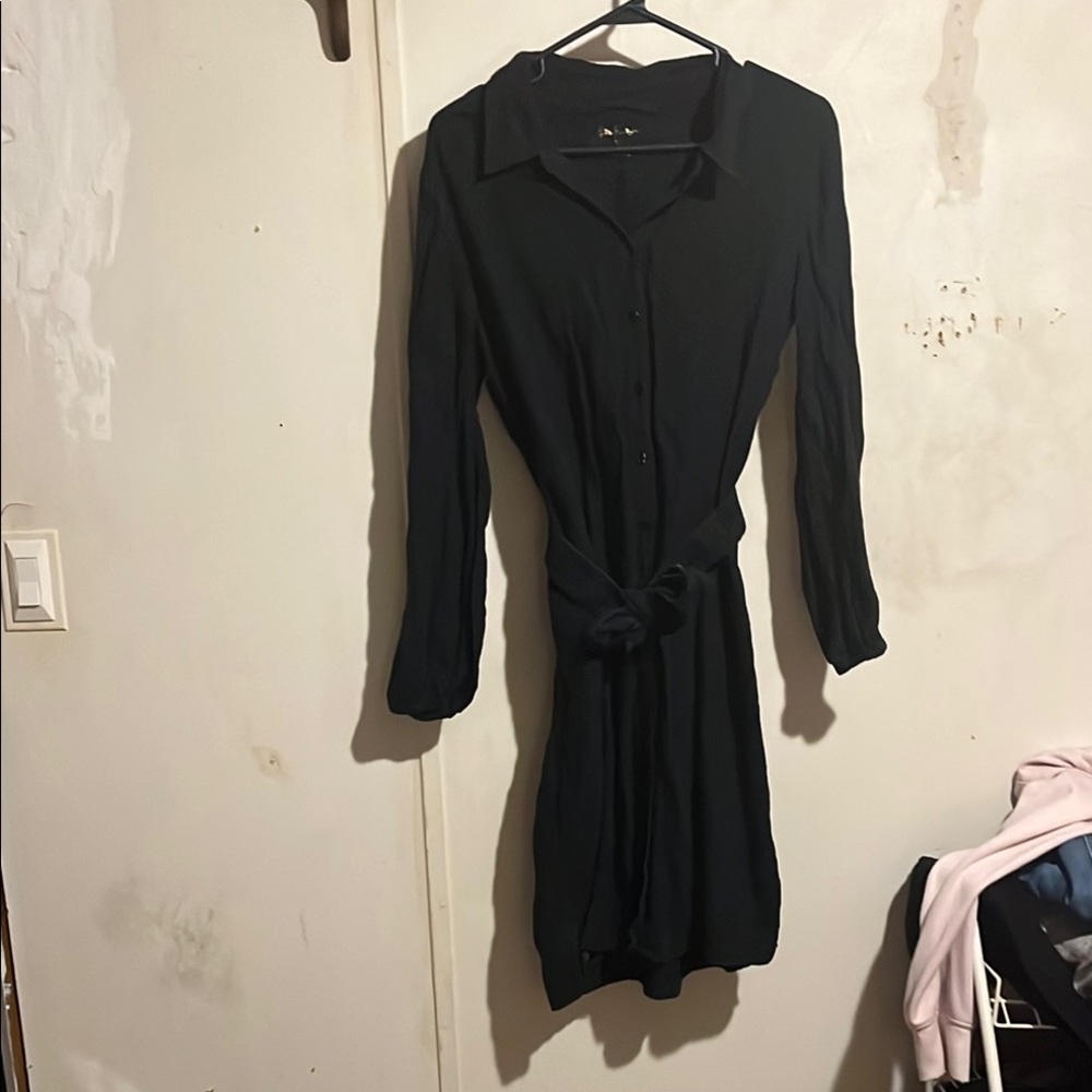 Elegant Black Button-Up Dress